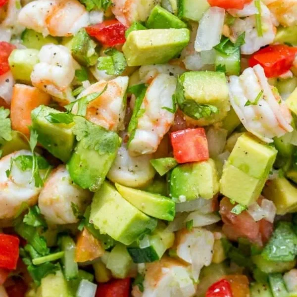 Delicious Avocado Shrimp Salsa with fresh ingredients served in a bowl