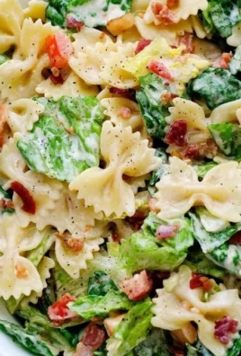 Delicious BLT Pasta Salad with bacon, lettuce, and tomatoes