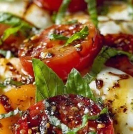 Fresh Caprese Salad with tomatoes, mozzarella, and basil
