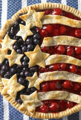 Freshly baked Cherry Blueberry Pie with vibrant berries and a golden crust