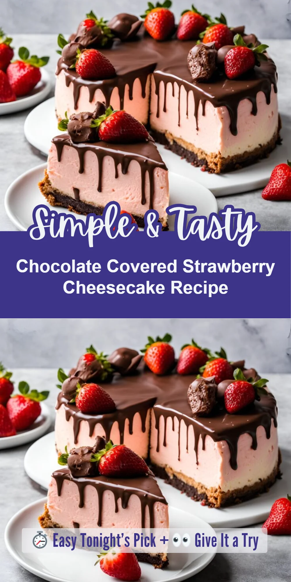Chocolate Covered Strawberry Cheesecake Recipe