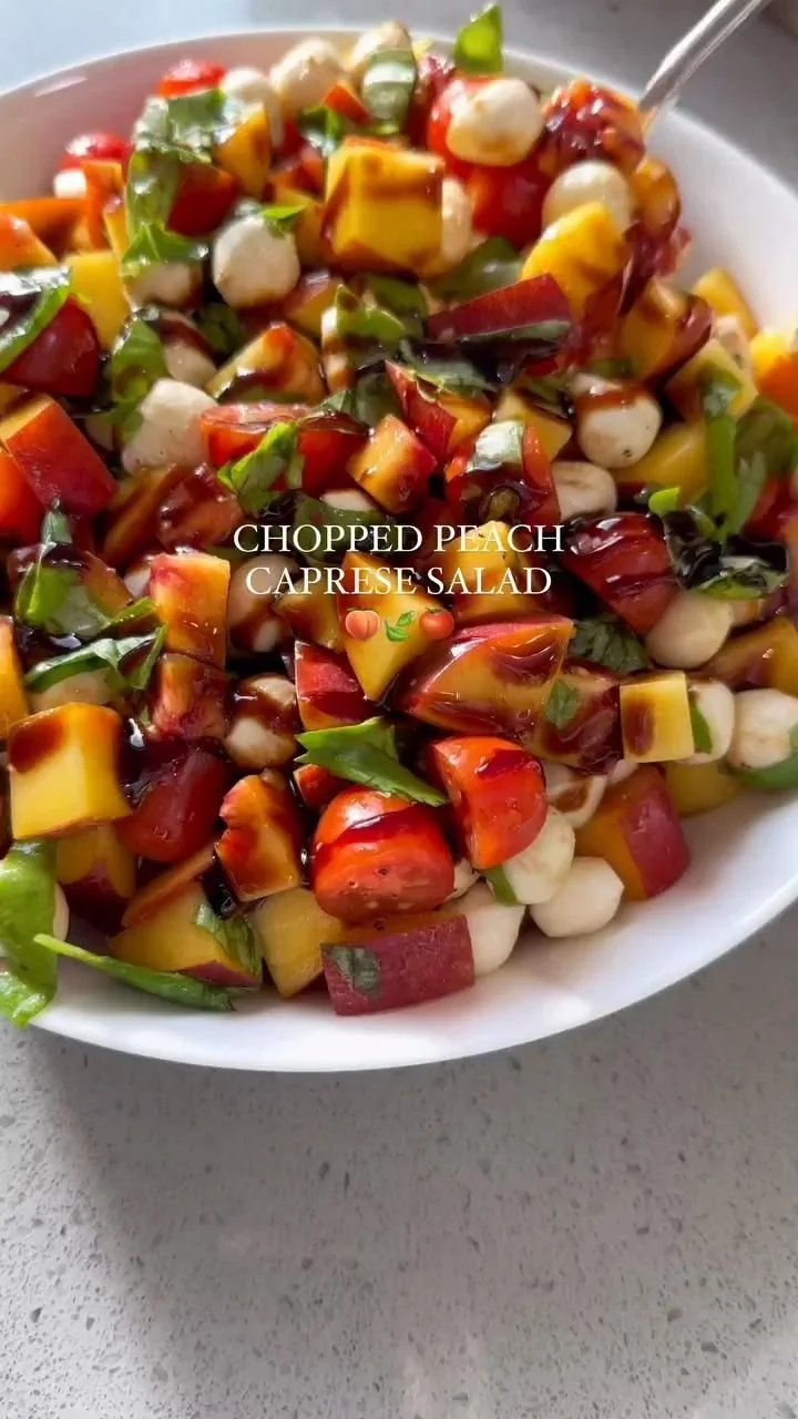 Chopped Peach Caprese Salad