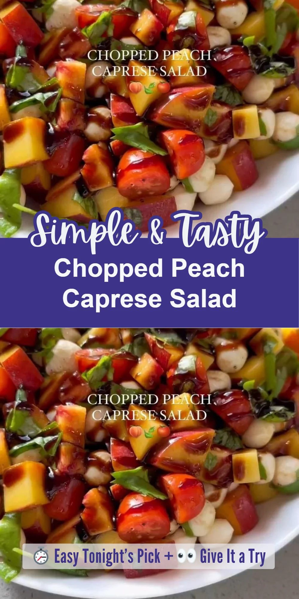 Chopped Peach Caprese Salad