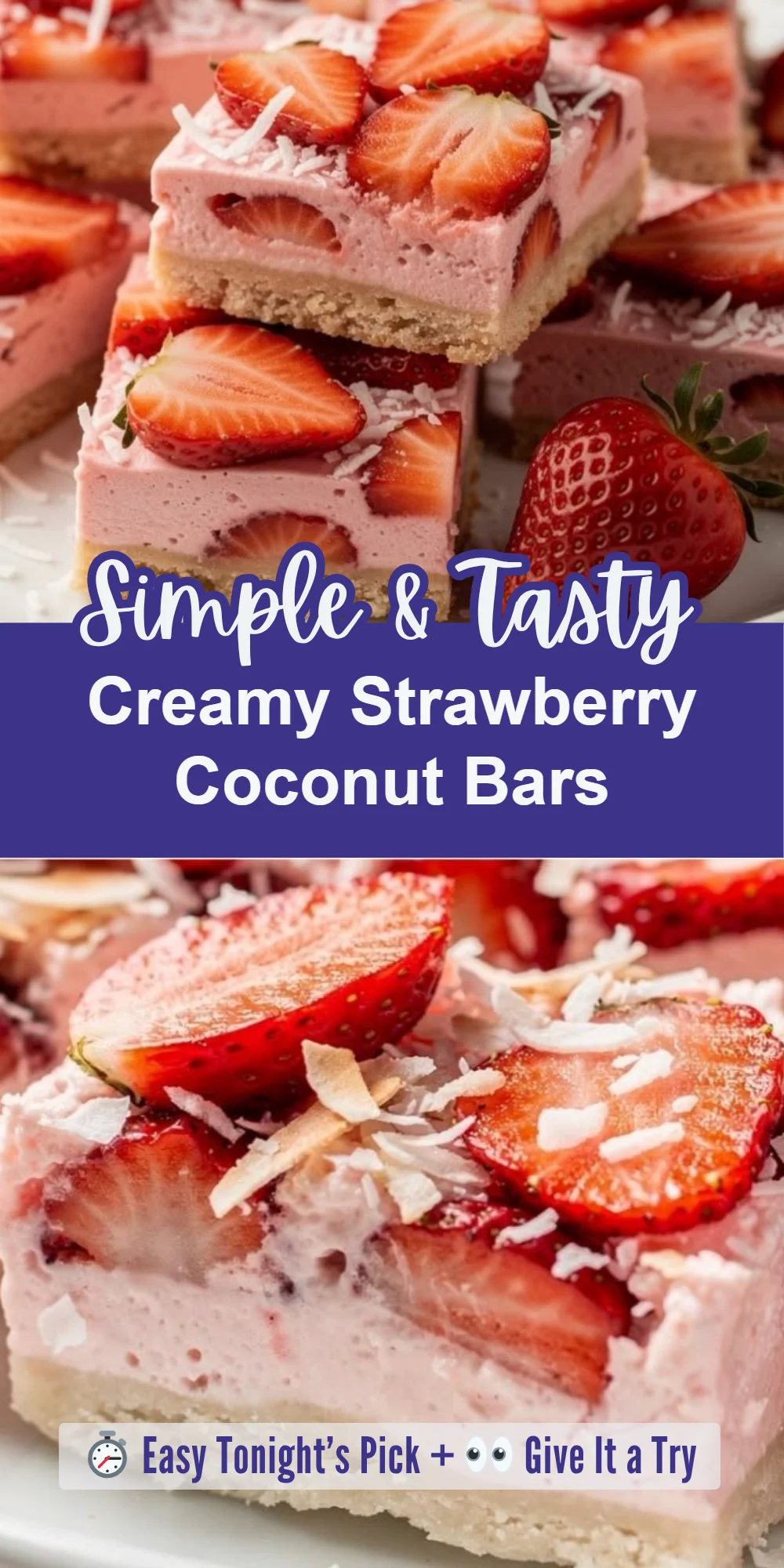 Creamy Strawberry Coconut Bars