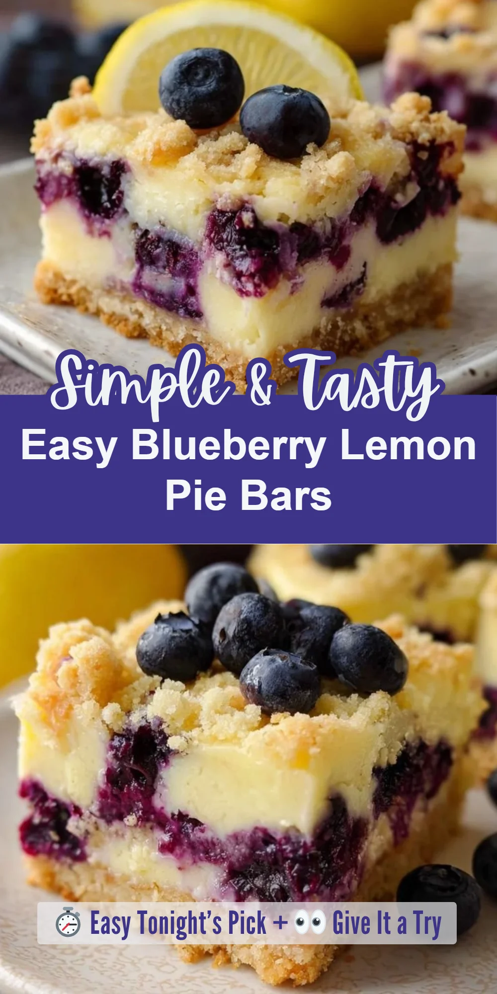 Easy Blueberry Lemon Pie Bars