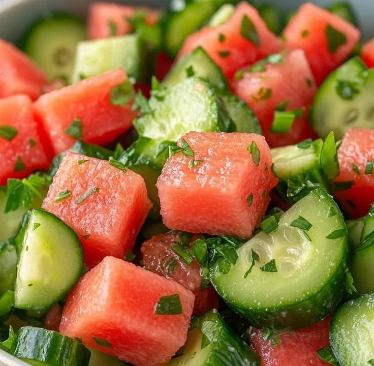 Easy Watermelon Cucumber Salad