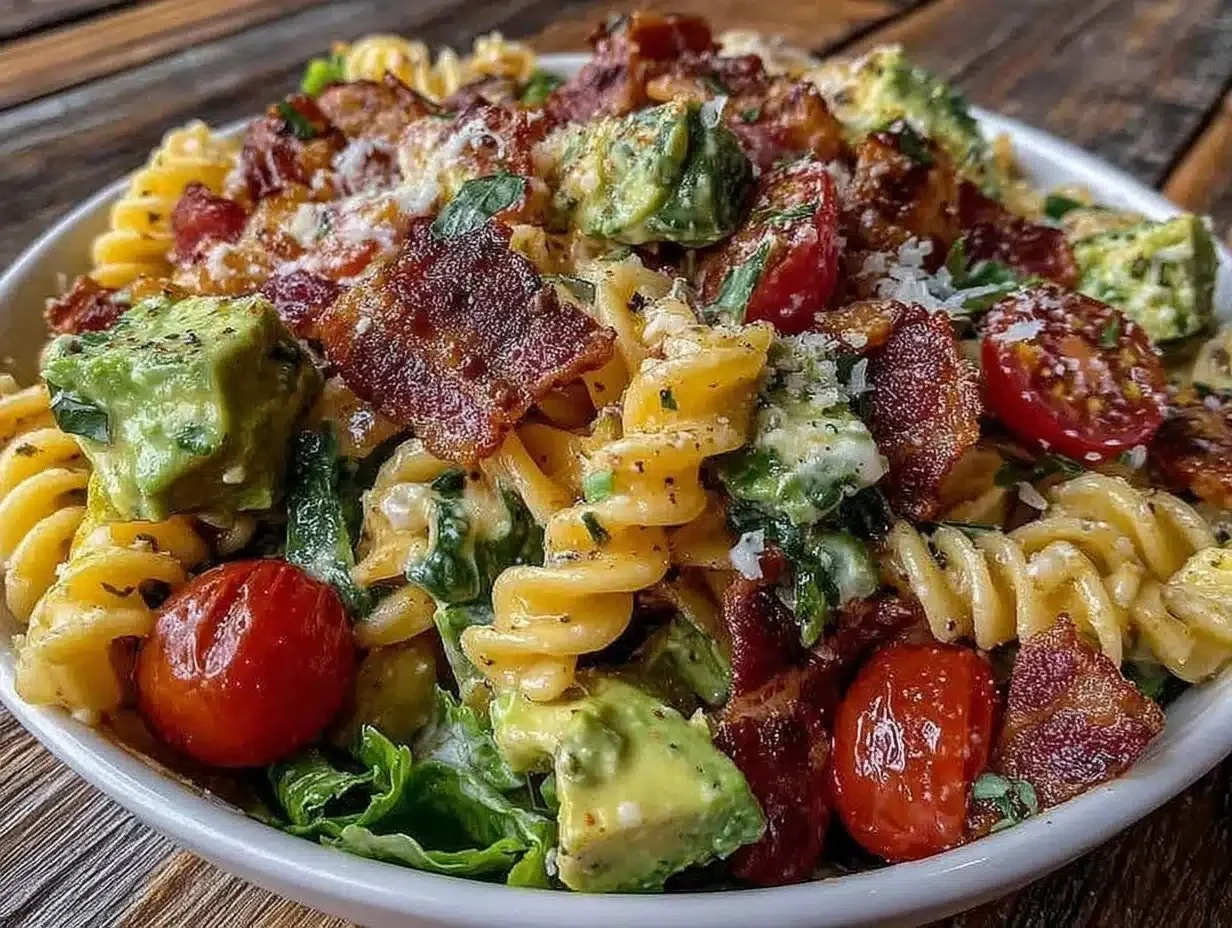 Fresh BLT Pasta Salad with Creamy Avocado