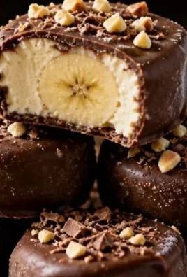 Frozen chocolate banana bites served on a plate for a delicious dessert