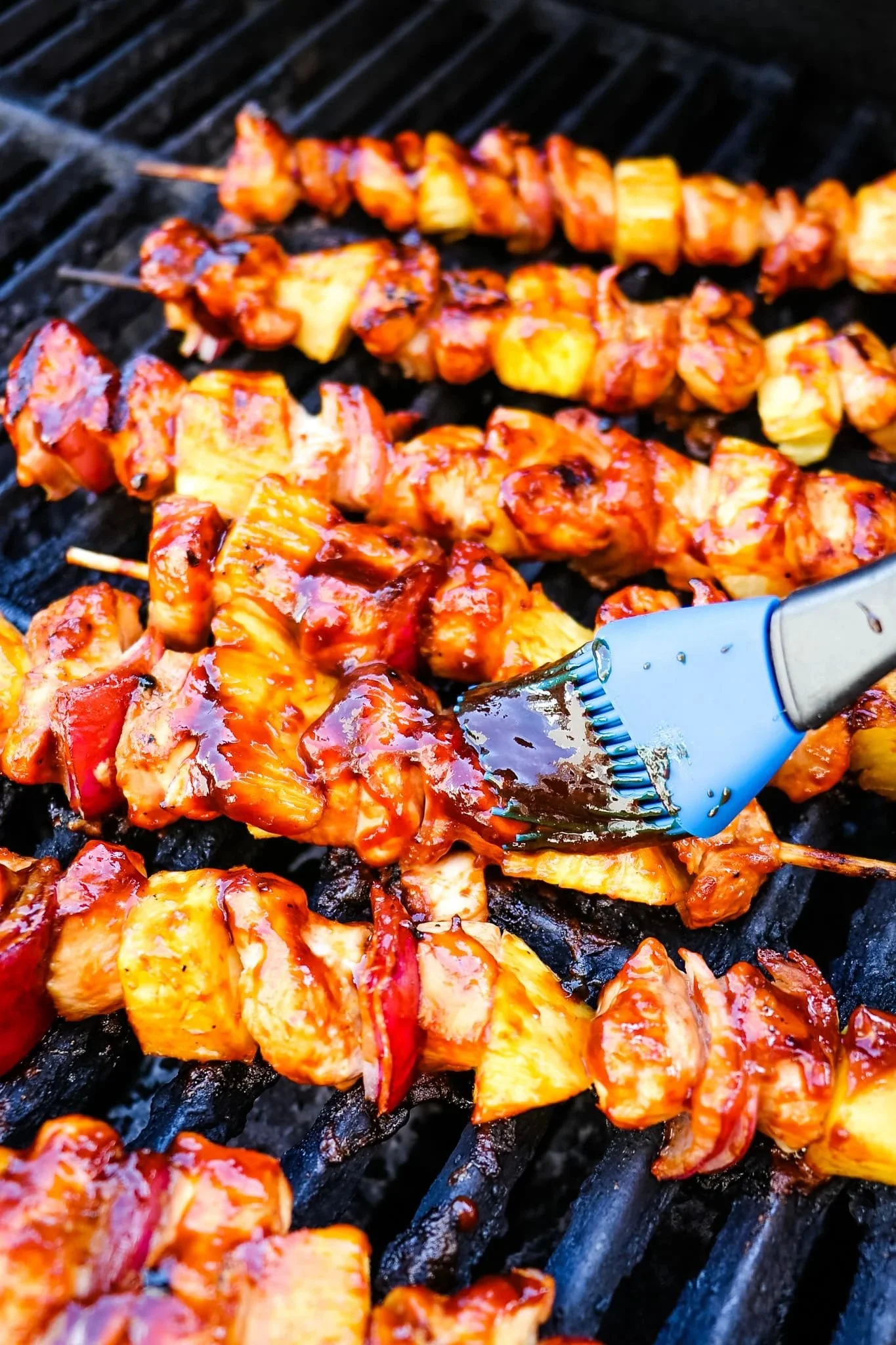 Grilled BBQ Chicken and Pineapple Kabobs