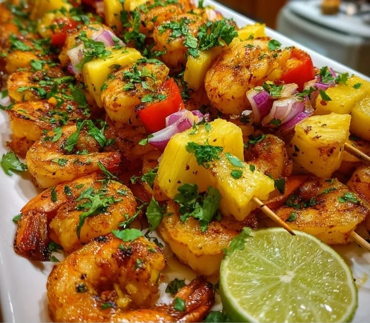 Grilled Shrimp Pineapple Skewers