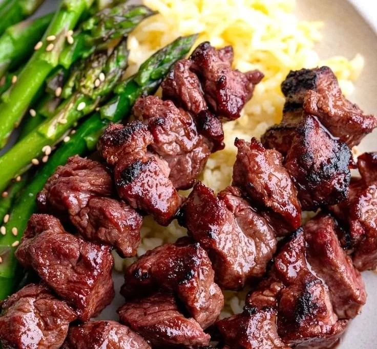 Healthy Grilled Teriyaki Steak Kabobs