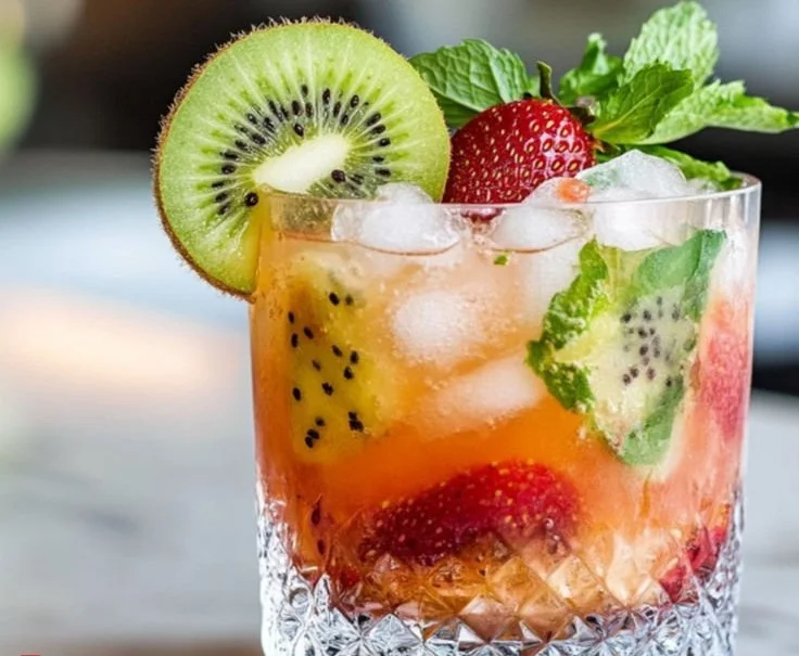 Kiwi & Strawberry Smash Mocktail