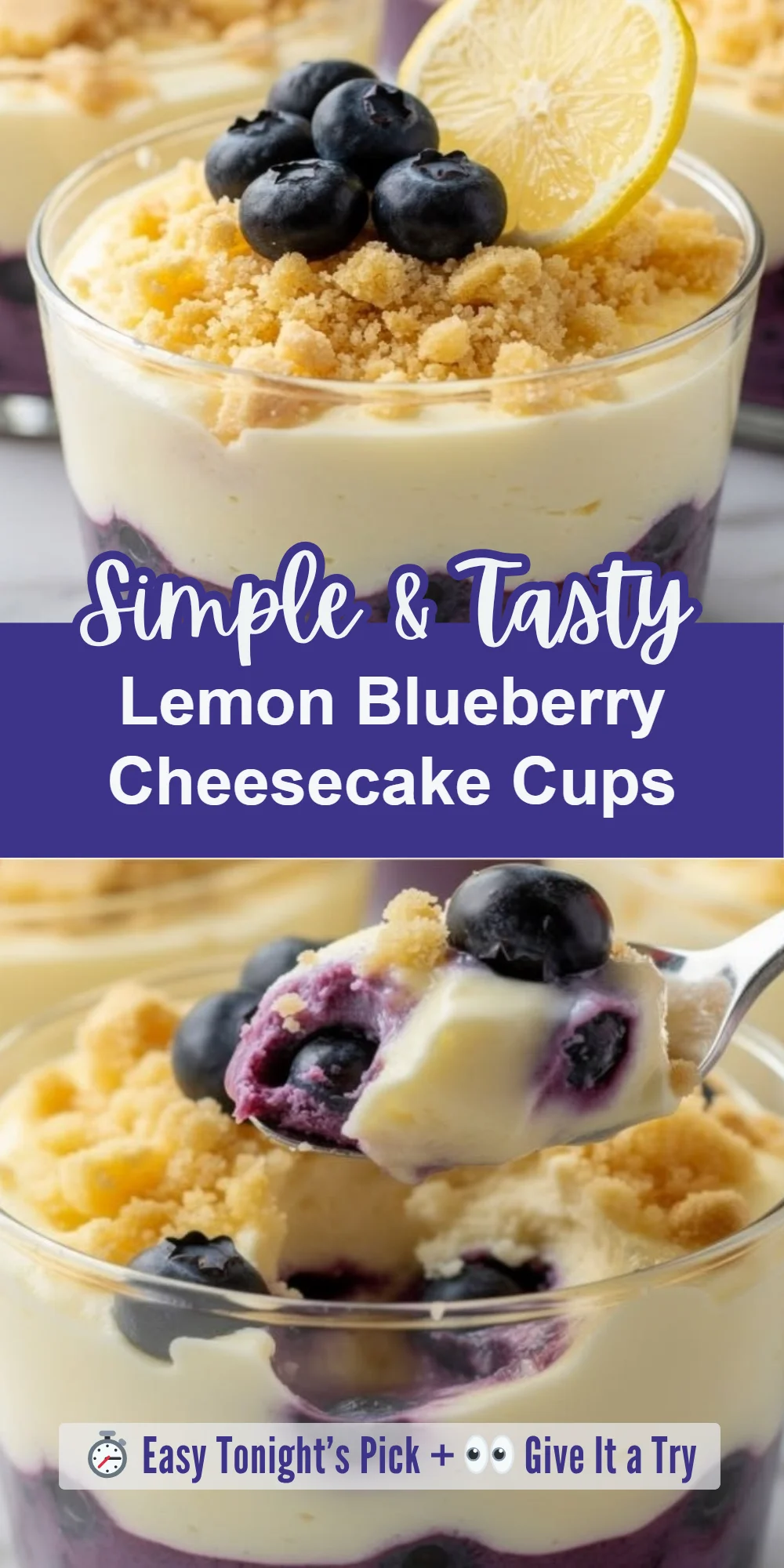 Lemon Blueberry Cheesecake Cups