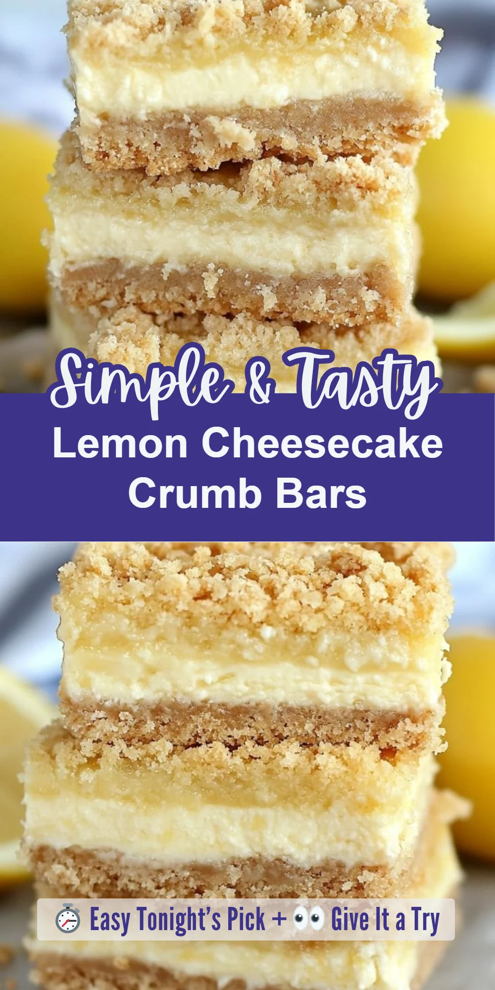 Lemon Cheesecake Crumb Bars