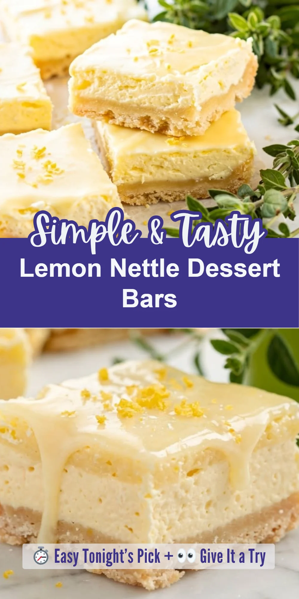 Lemon Nettle Dessert Bars