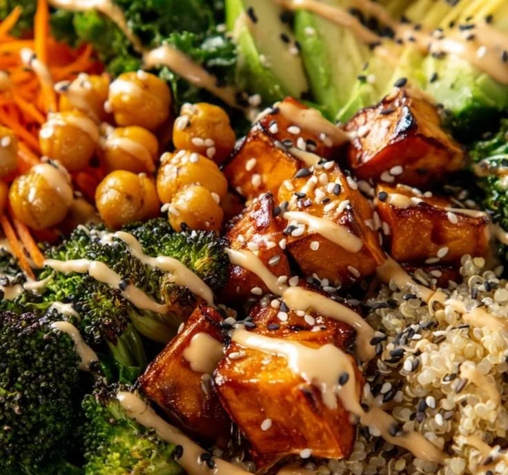 Miso Glazed Sweet Potato Buddha Bowl