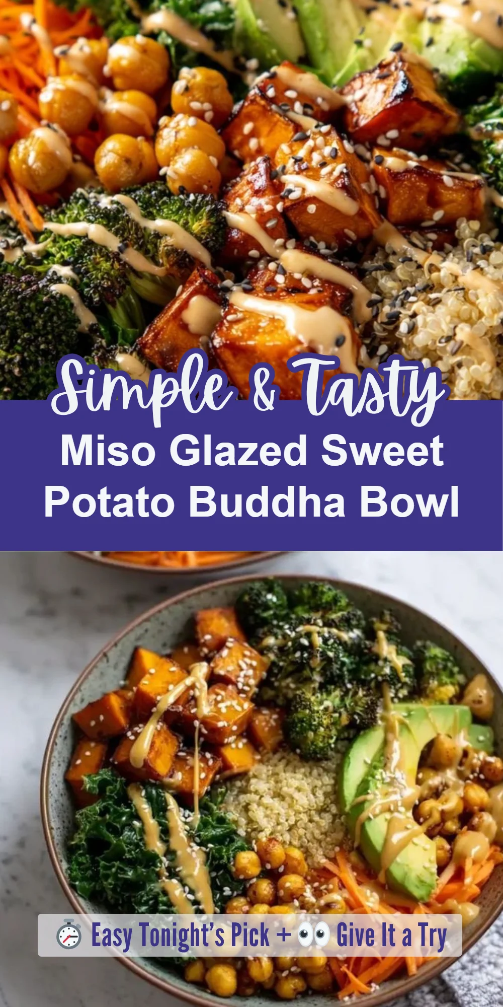 Miso Glazed Sweet Potato Buddha Bowl
