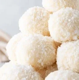 Delicious no-bake coconut balls made with just 2 ingredients