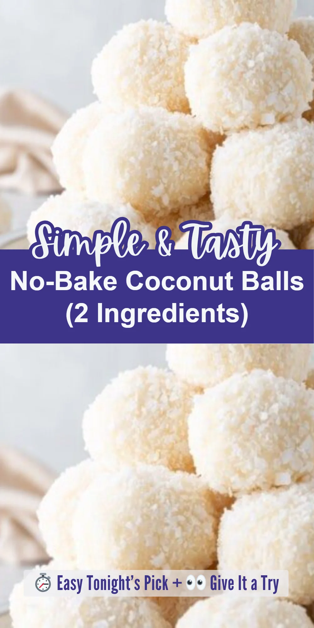 No-Bake Coconut Balls (2 Ingredients)