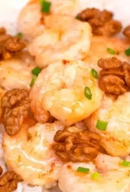 Delicious honey walnut shrimp served at Panda Express with crispy walnuts and creamy sauce.