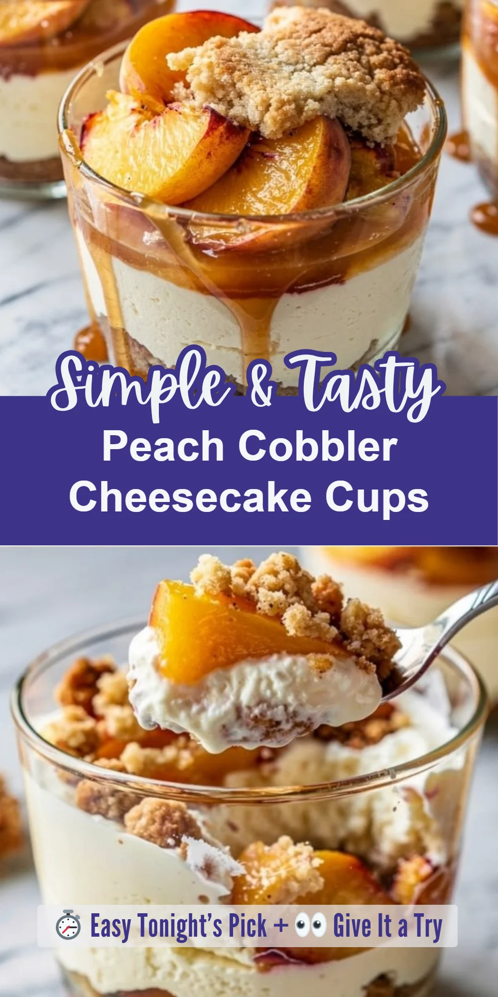 Peach Cobbler Cheesecake Cups