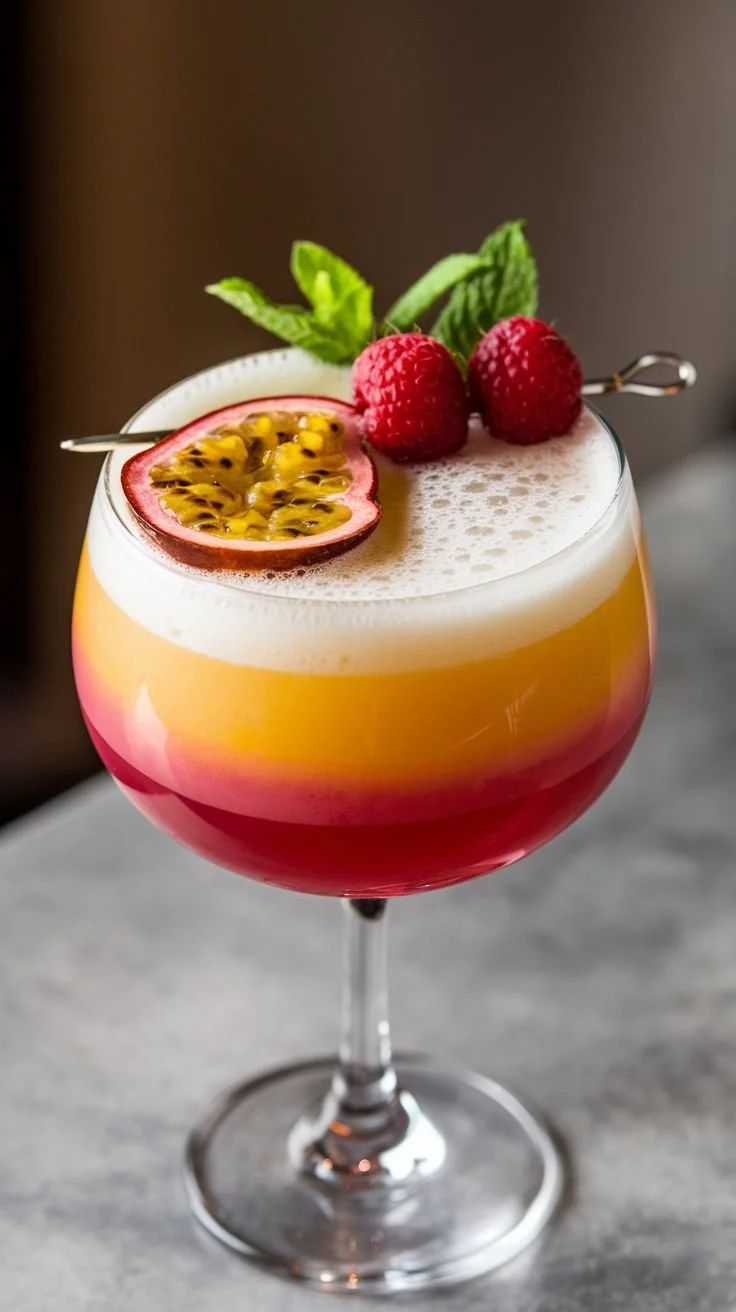 Raspberry Passionfruit Tequila Sour
