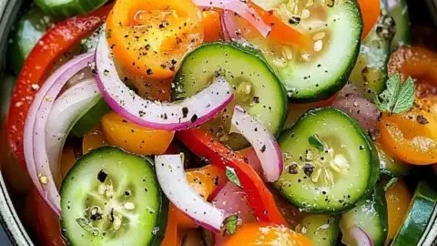 Refreshing Pickled Cucumber, Onion, and Bell Pepper Salad Bliss