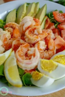 Delicious Shrimp Louie salad with shrimp, avocado, and dressing.