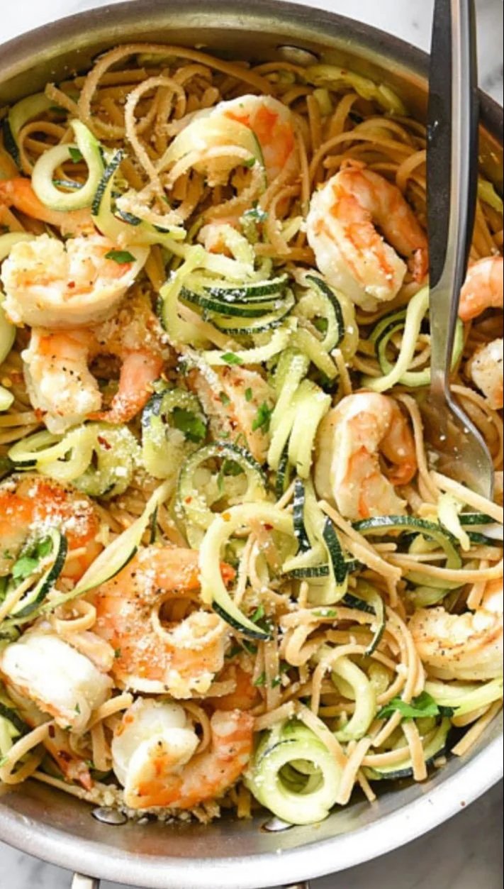 Shrimp Scampi Pasta with Zucchini Noodles