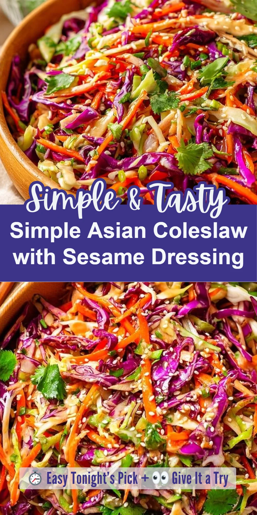 Simple Asian Coleslaw with Sesame Dressing