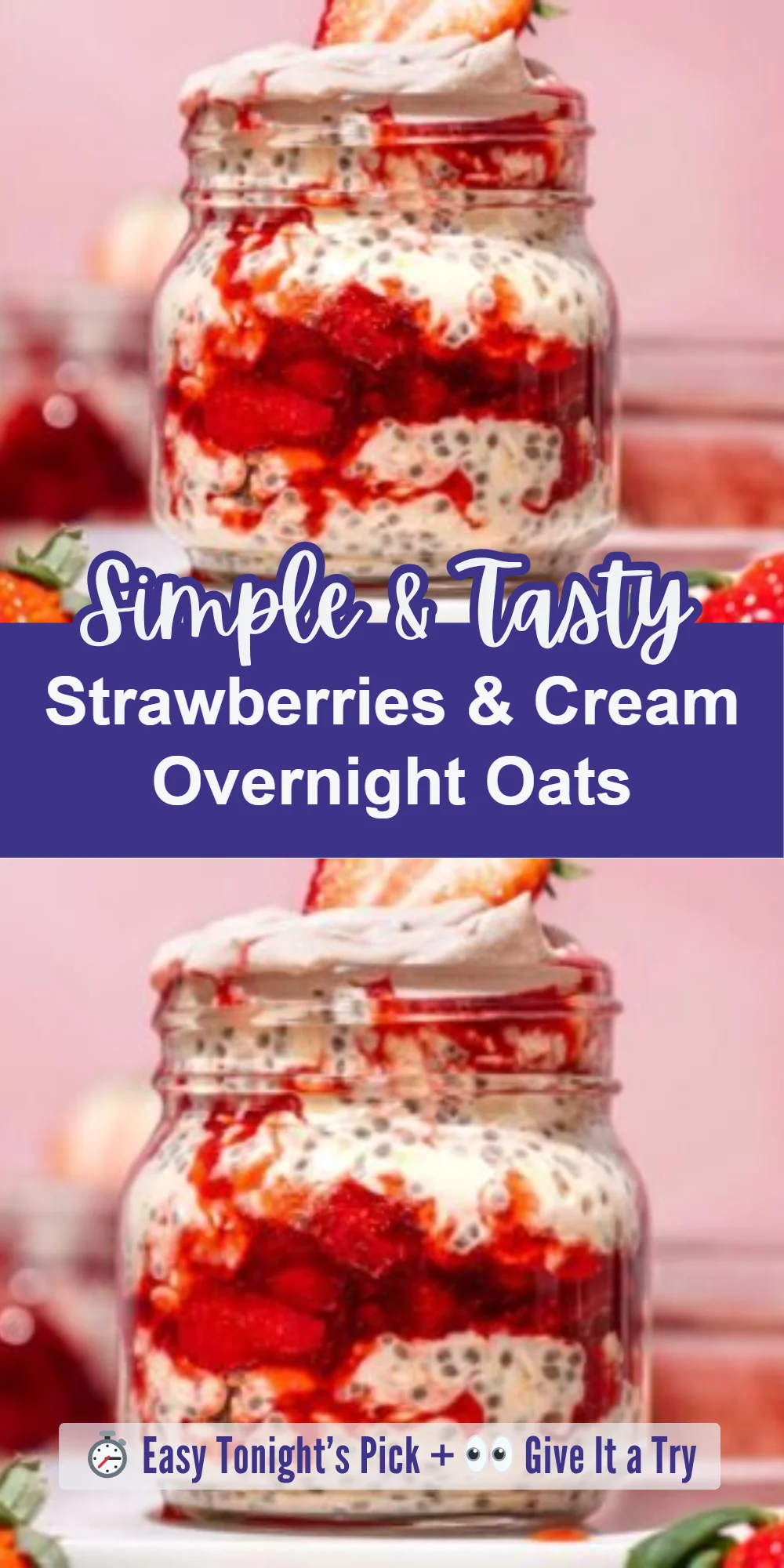 Strawberries & Cream Overnight Oats