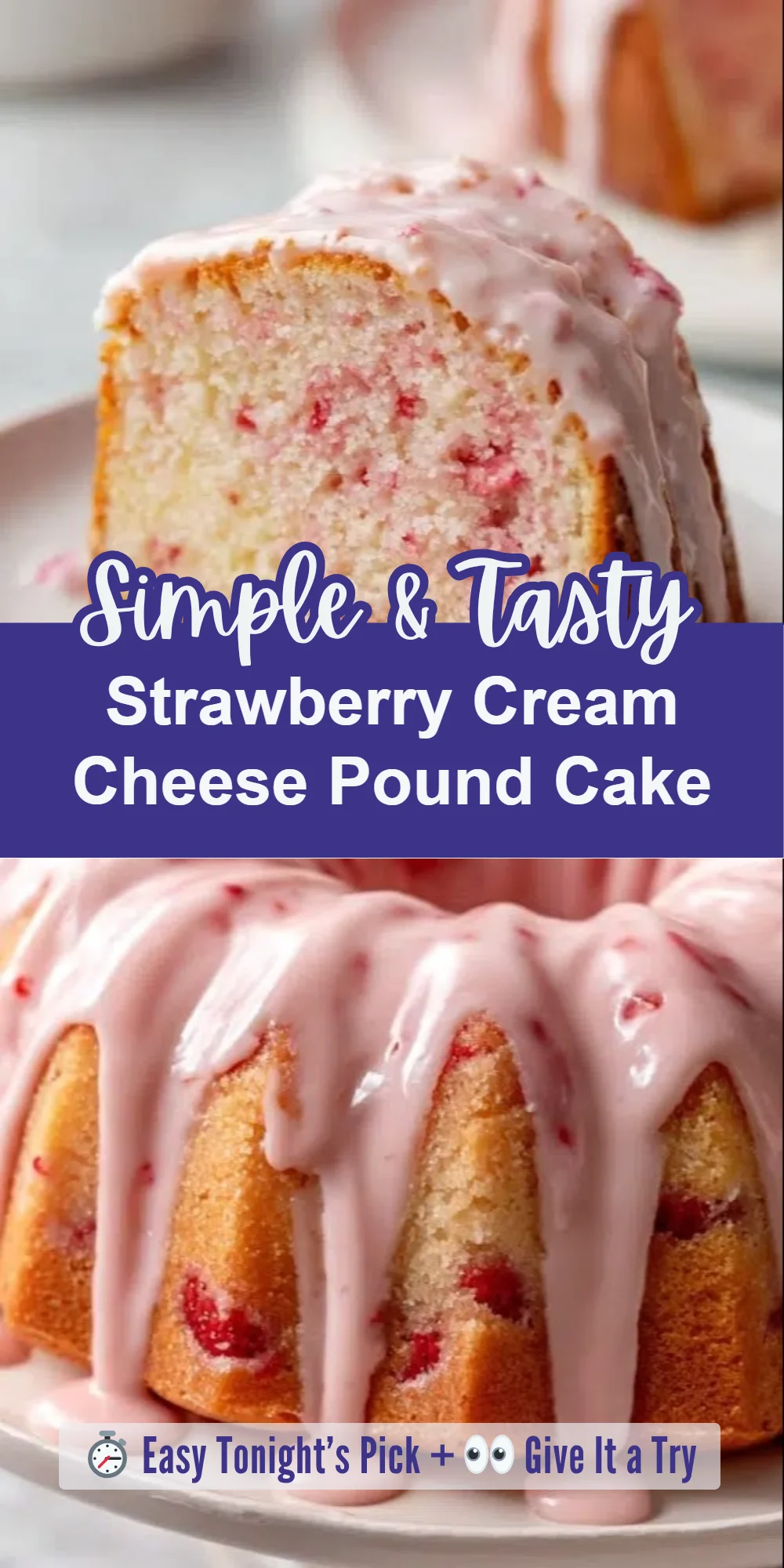 Strawberry Cream Cheese Pound Cake