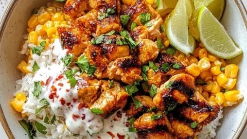 Street Corn Chicken Rice Bowl