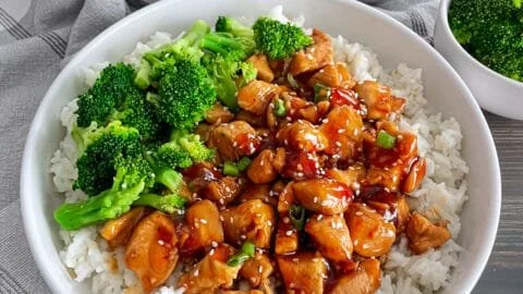 Delicious Teriyaki Chicken Rice Bowl with vegetables and savory sauce