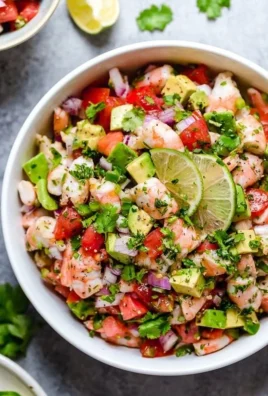 Zesty Lime Shrimp and Avocado Salad with fresh ingredients