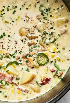Bowl of creamy clam chowder garnished with parsley