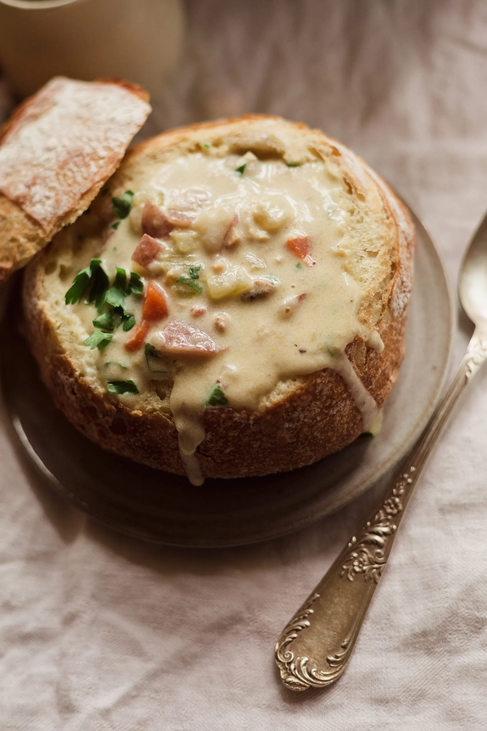 Classic New England Clam Chowder Bread Bowls