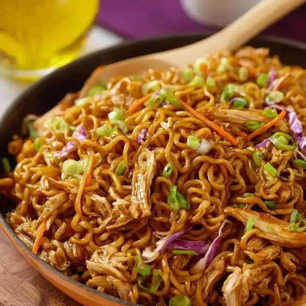 Delicious bowl of classic teriyaki ramen noodles topped with vegetables and protein