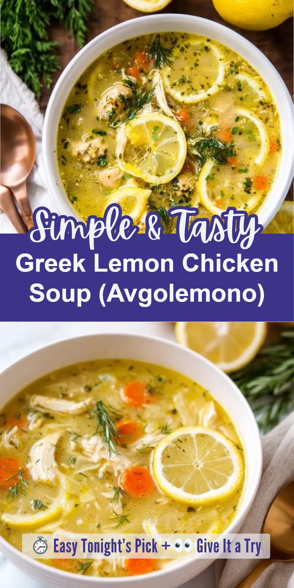 Greek Lemon Chicken Soup (Avgolemono)
