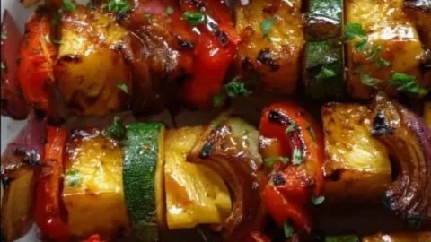 Grilled Pineapple Vegetable Skewers