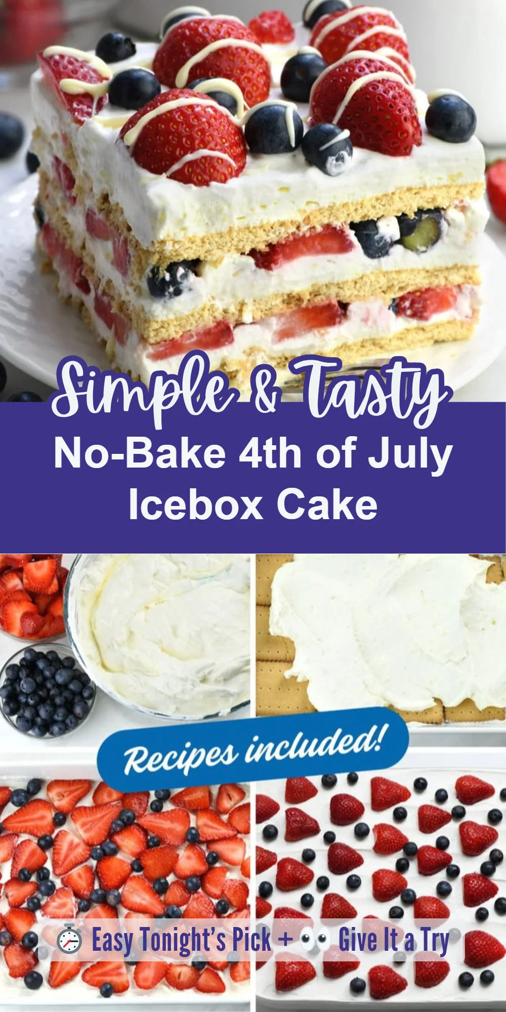 No-Bake 4th of July Icebox Cake