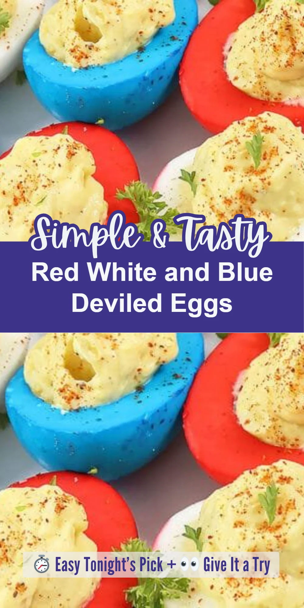 Red White and Blue Deviled Eggs