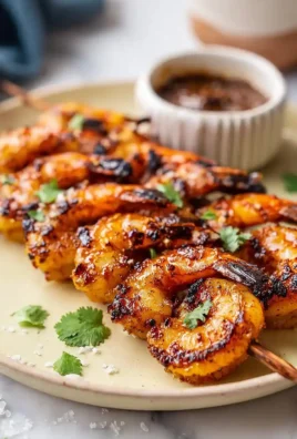 Simple grilled jerk shrimp served on a platter with vibrant garnish