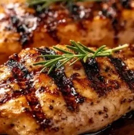 Delicious grilled chicken marinated to perfection for optimal flavor and juiciness